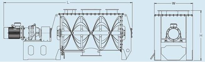 臥式單軸飼料混合機螺帶圖紙